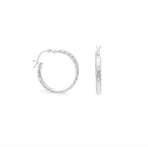 ❤️ Diamond Cut Hoop STERLING SILVER Earrings